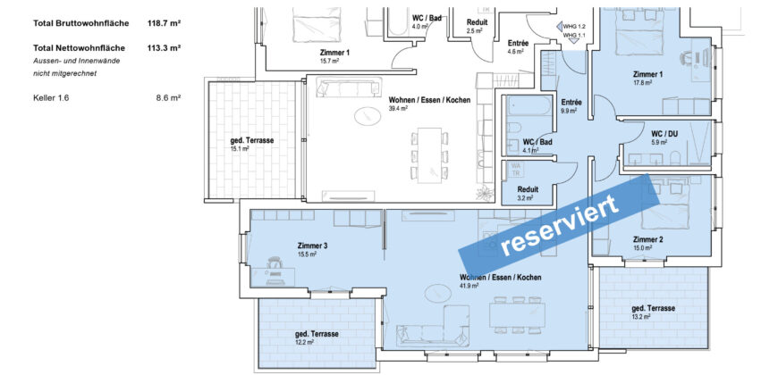 Casa Giardino | 4.5-Zimmer-Wohnung 1.1 | 1. OG