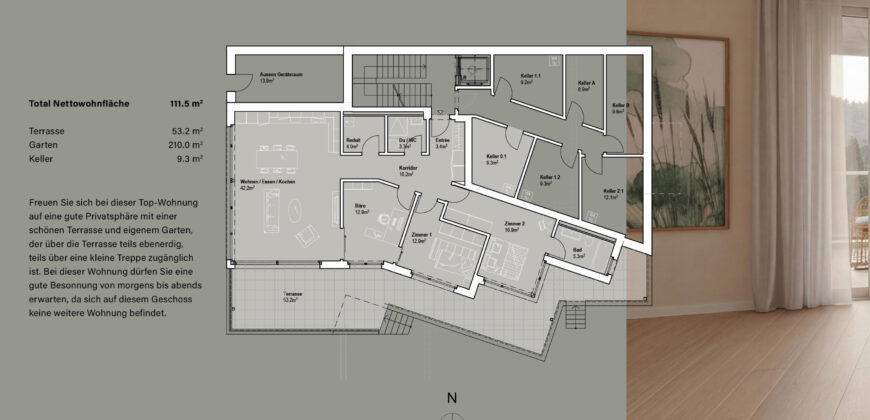 4.5 Zimmerwohnung 0.1 | Residenz Zentaur, Aarau