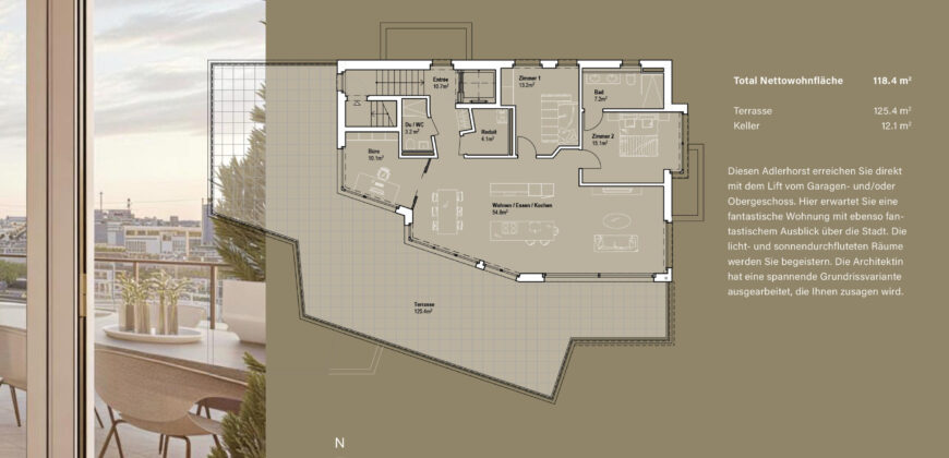 4.5 Zimmerwohnung 2.1 | Residenz Zentaur, Aarau